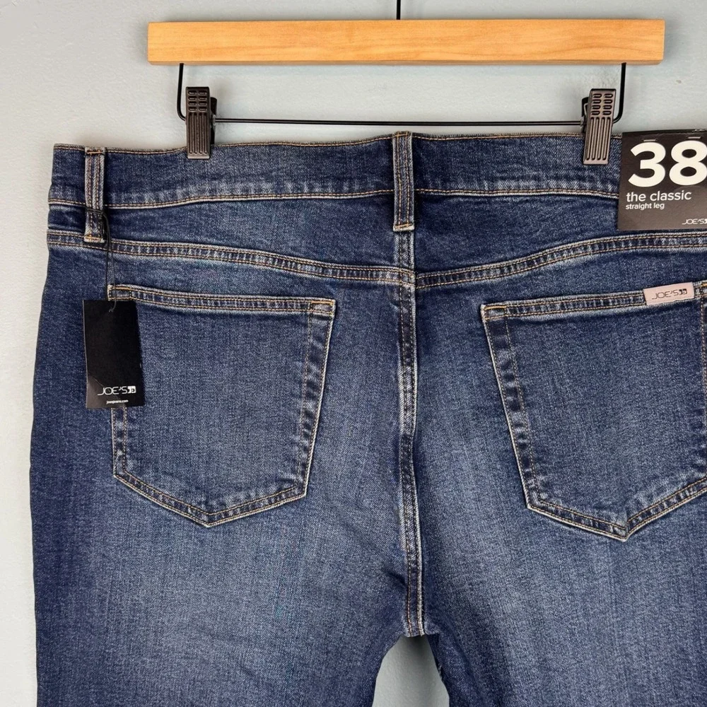 NEW Joe's Jeans The Classic Straight Leg Mens 38x32 Blue Dark Wash Stretch Denim